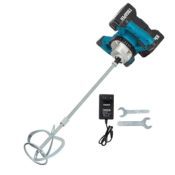 Misturador Elétrico De Tinta Argamassa Rejunte com 2 Baterias 21v 3000mah Sem Fio 6 velocidades Tssaper