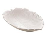 Prato Decorativo De Cerâmica Banana Leaf Branco 30X20,5X6,5Cm
