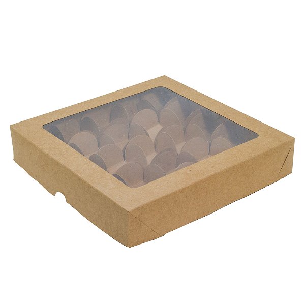 20 Caixas Para 25 Brigadeiro Visor Bombom Brigadeiro Trufas