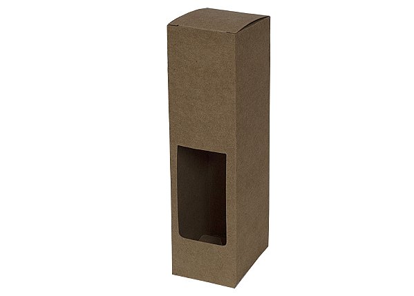50 Caixa De Papel Para 1 Garrafa 7,5x7,5x30  Com Janela