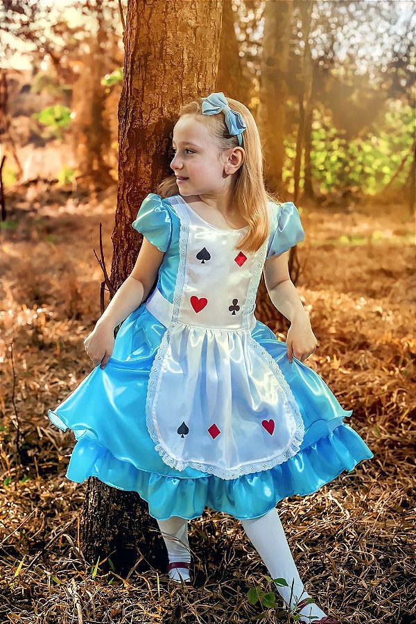 Vestido Infantil Alice no Pais das Maravilhas - Fabuloso Ateliê