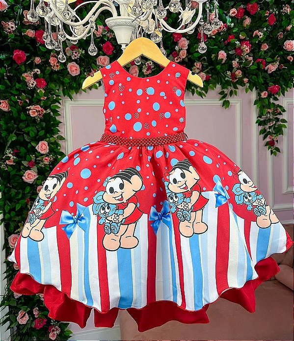 Vestido de Festa Infantil Princesa Realeza Vermelho Luxo - mariê