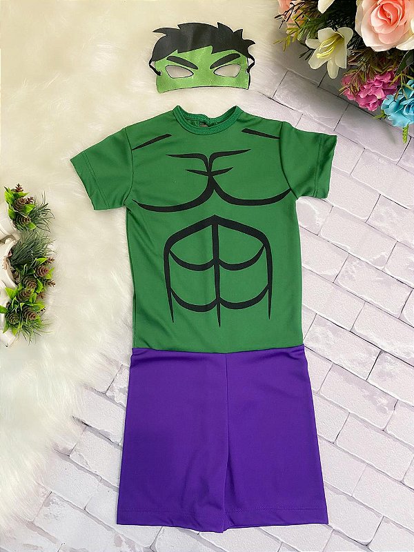 Fantasia Infantil Hulk com Mascara Festa