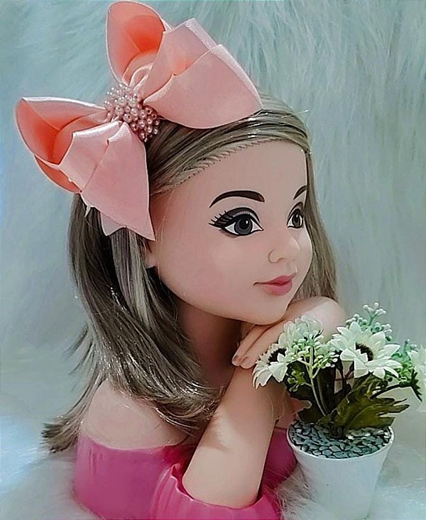 Tiara Salmão Laço Miolo de Pérolas