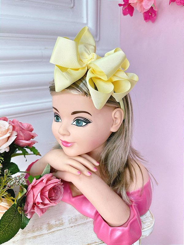 Tiara Infantil Amarelo Bebê Maxx Nó Luxo