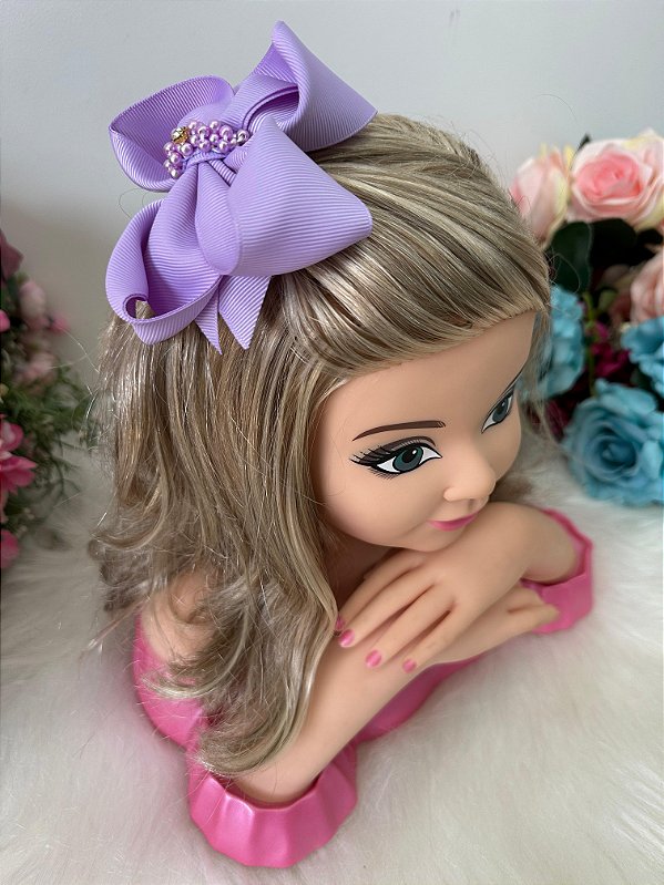 Laço Infantil Strass Maria Alice Lilás