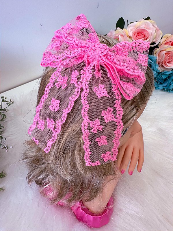 Laço Renda Rosa Chiclete
