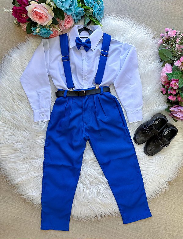 Conjunto Suspensório Azul Royal