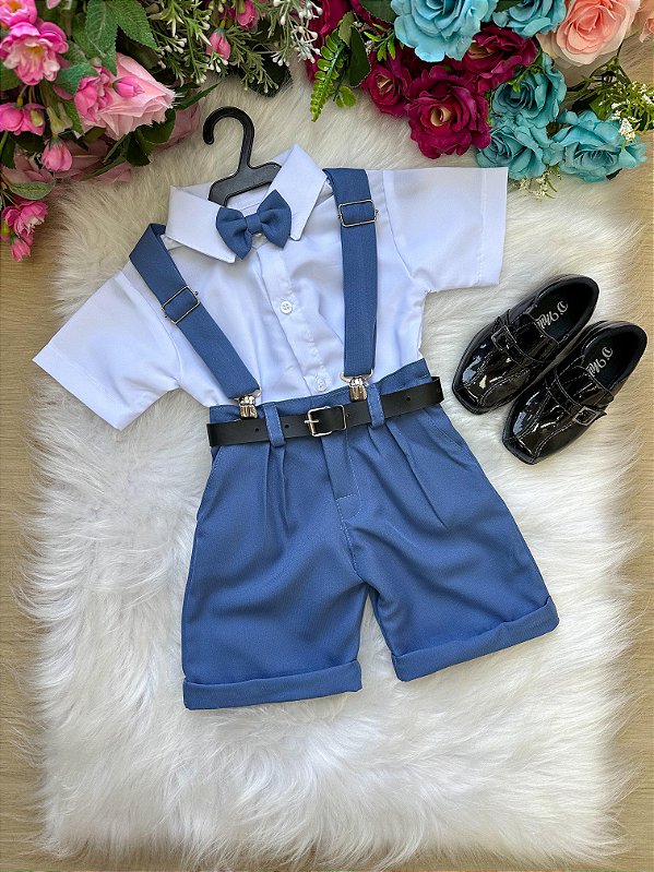 Conjunto Shorts Social Azul Ravi