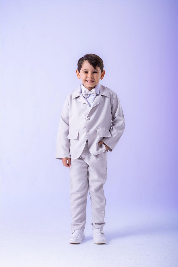 Conjunto Social Terno Blaizer Cinza Claro