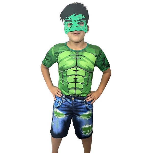 Fantasia Infantil Incrível Hulk Acompanha a Máscara de EVA e Escolha o Acessório