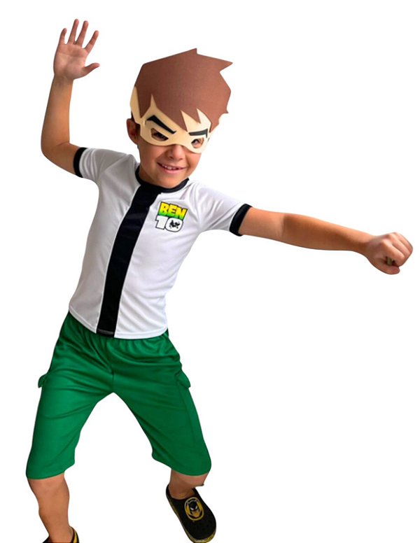 Fantasia Infantil Ben 10 Com Short e Máscara
