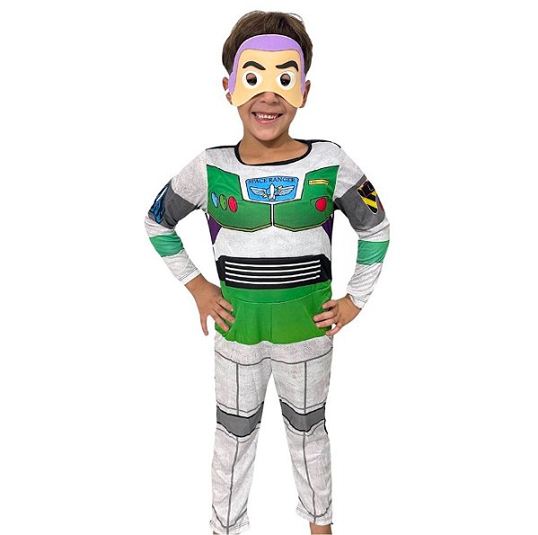 Fantasia Infantil Buzz Lightyear Acompanha Máscara de EVA