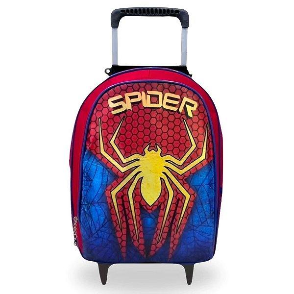 Mochila Escolar de Rodinhas Homem Aranha Meninos Bolsa Reforçada