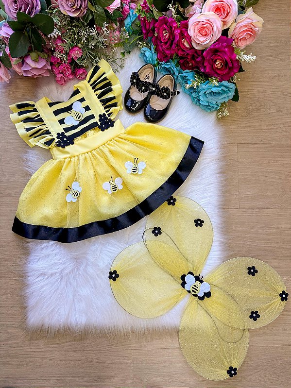 Romper Vestido Abelhinha Abelha Luxo
