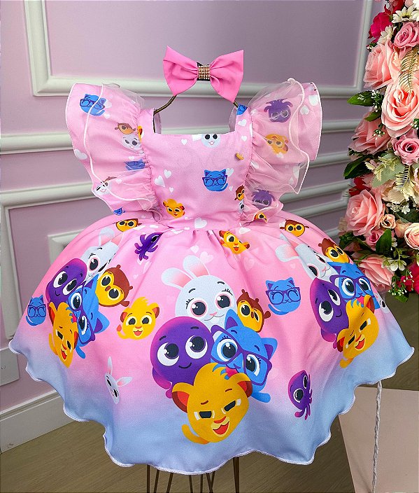 Vestido Bolofofos Rosa Bebe Temáticos Kids