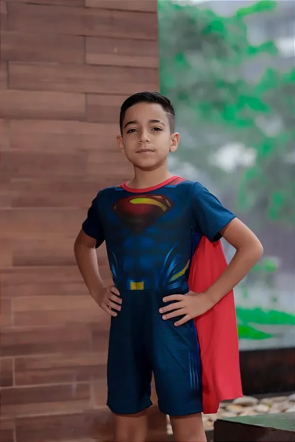 Fantasia Super Homem Infantil Menino com Capa Dia das Crianças