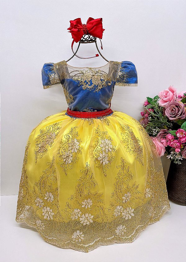 Vestido Branca de Neve Enjoy Juvenil Temático