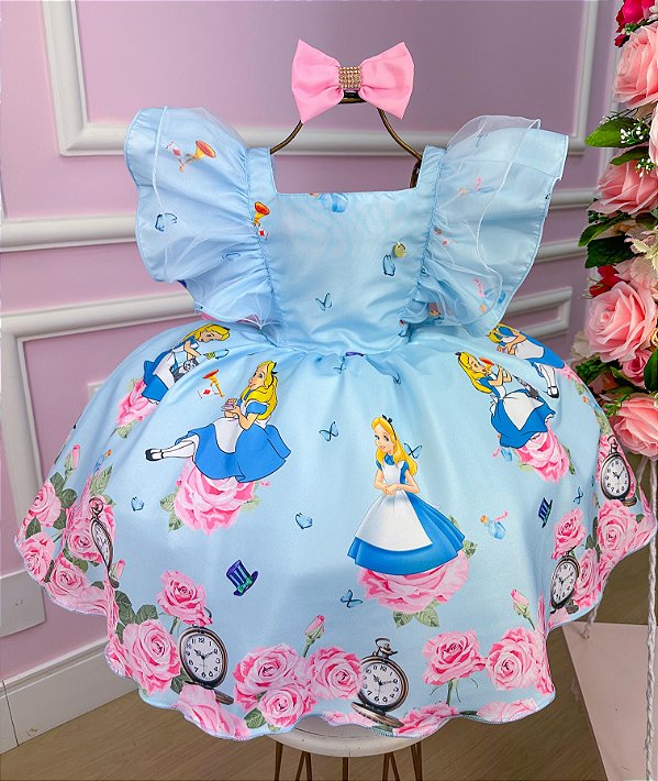 Vestido Alice no País das Maravilhas Temáticos Kids