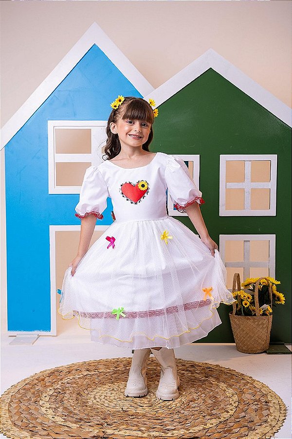 Vestido Junino Luxo Noiva Noivinha Arraial dos Apaixonados