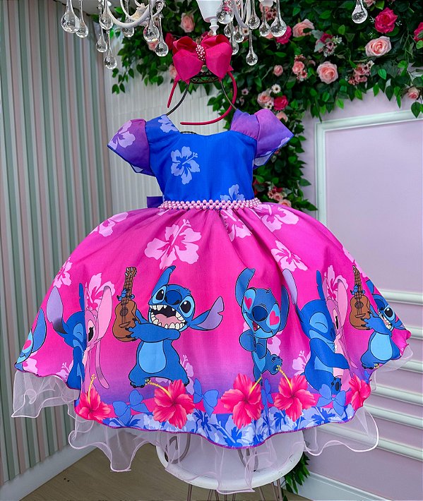 Vestido Infantil Stitch e Lilo Temáticos