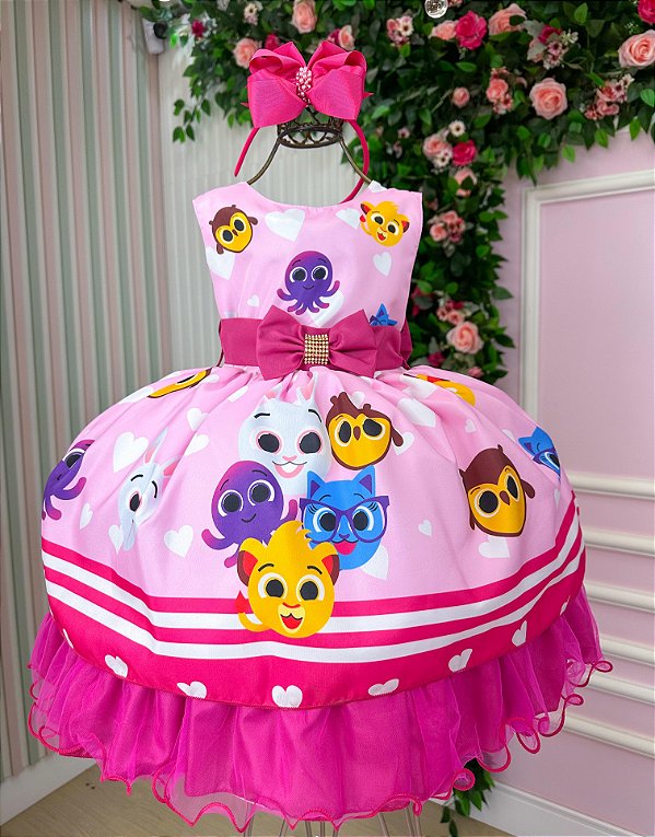 Vestido Infantil Bolo Fofos Temáticos Luxo Bolofofos