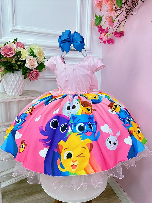 Vestido Infantil Bolofofos Busto Pérolas Luxo Festas