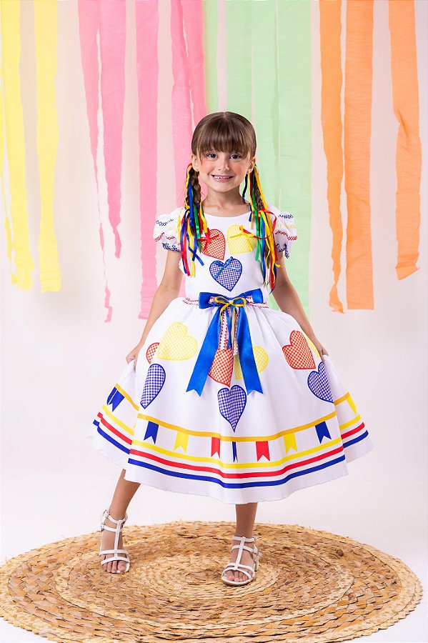 Vestido Junino Luxo Arraiá Noivinha Festa