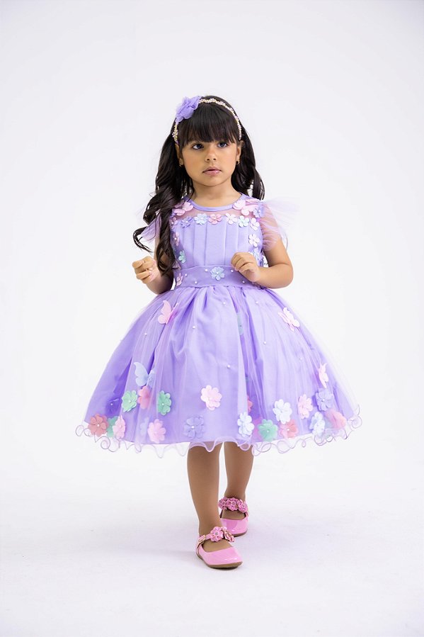 Vestido Jardim Encantado Isis Luxinho Lilas