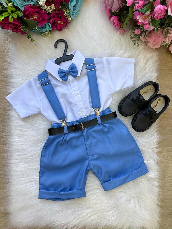 Conjunto Meninos Social Shorts Ravi Azul Serenity