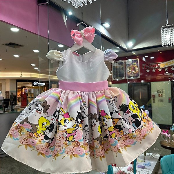 Vestido Looney Tunes Baby  Infantil Luxo