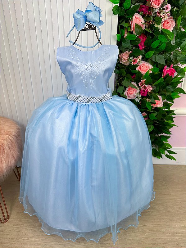 Vestido Longo Festa Formatura Azul Bebe