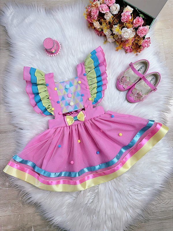 Romper Circo Chuva de Amor Acompanha Chapélzinho como Laço