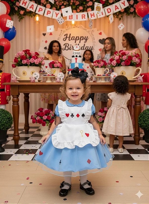 Vestido da Alice no País das Maravilhas Princesa