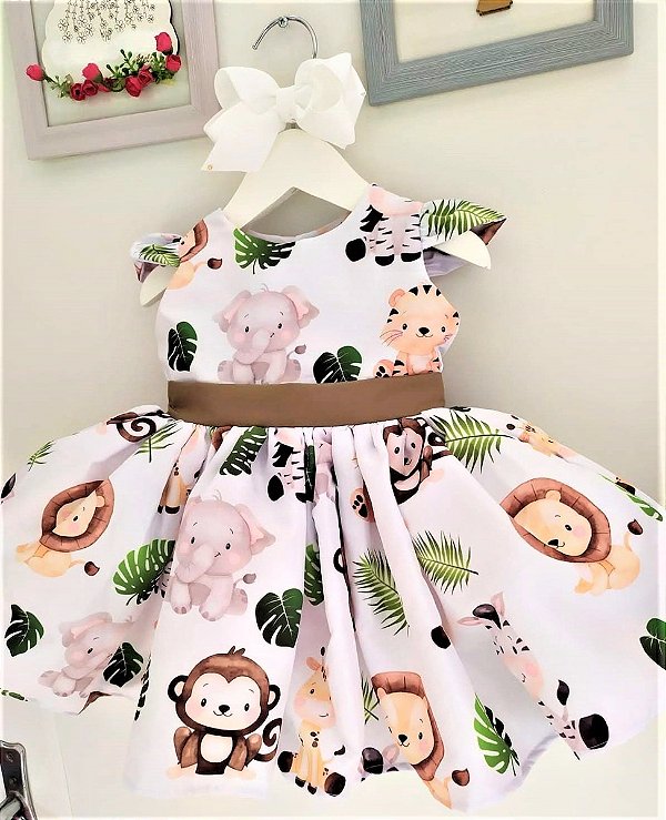 Vestido Infantil Safari Festa Luxo