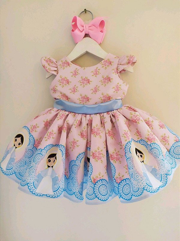 Vestido Infantil Luxo Nossa Senhora das Graças Festa