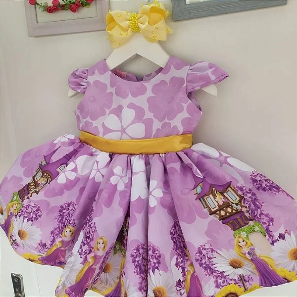 Vestido Luxo Rapunzel Lilas Festa
