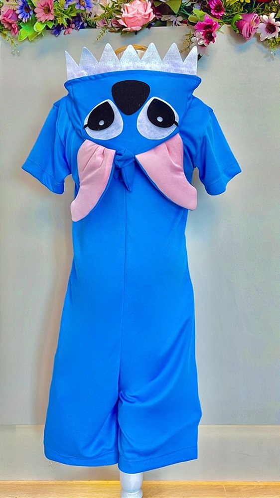 Fantasia Infantil Stitch Angel Lilo Azul Temático