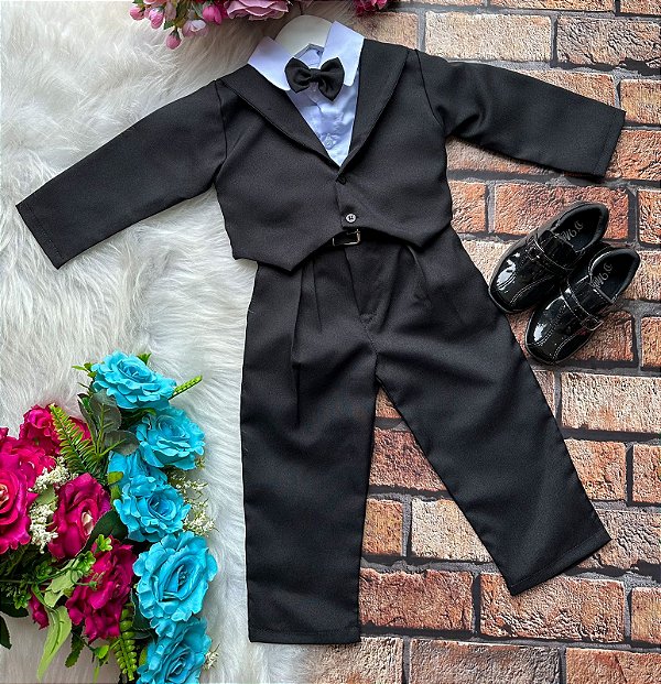 Conjunto Social Terno Preto para Meninos