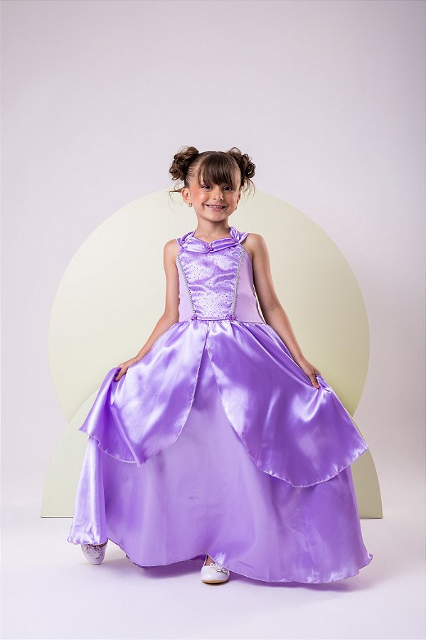 Fantasia Longa Princesa Rapunzel Festa Infantil