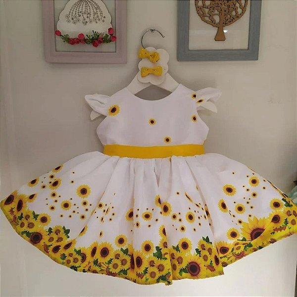 Vestido Infantil Girassol Festa Luxo