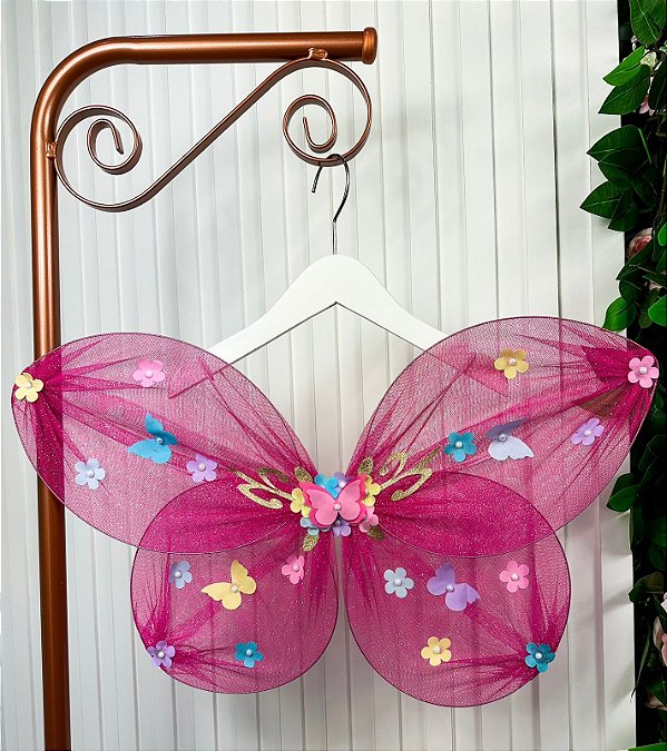 Asa De Borboletas Jardim das Borboletas Fadas Infantil Pink