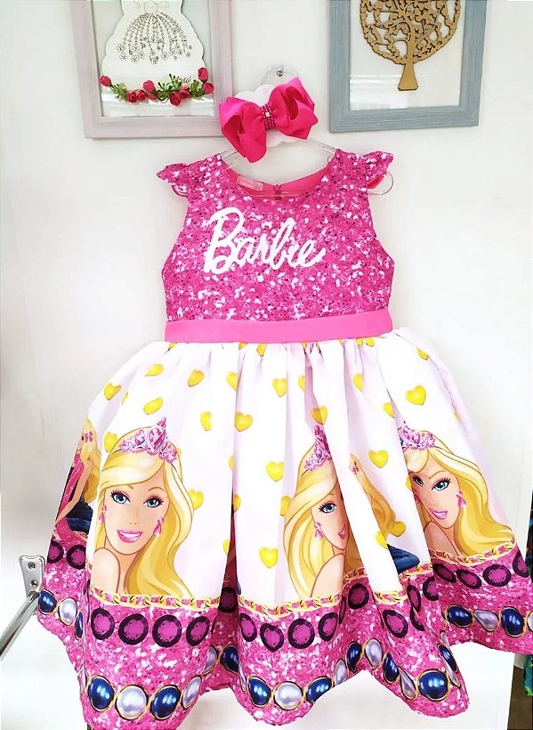 Vestido Infantil Barbie Princesa Luxo