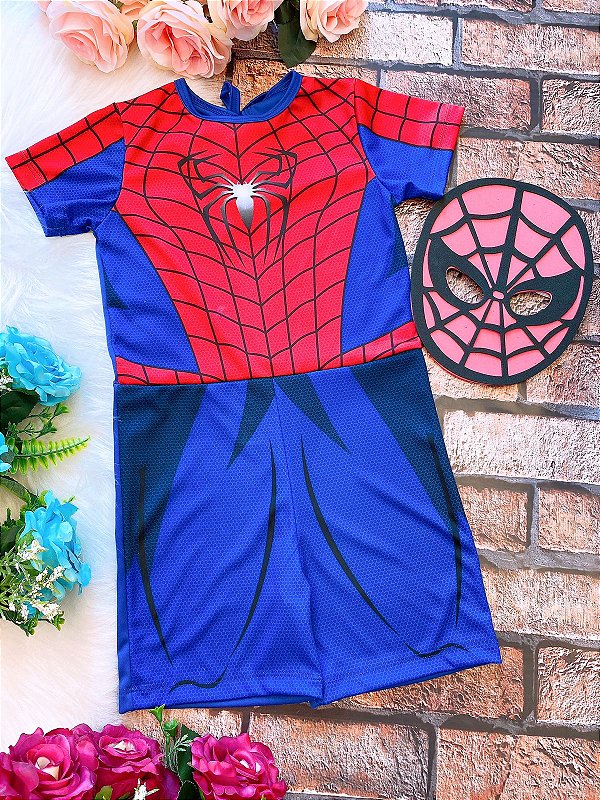 Fantasia Homem Aranha com Mascara Dia das Crianças