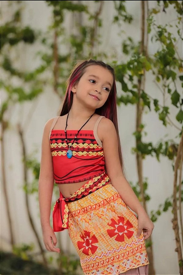 Fantasia Moana Menina Festa Infantil