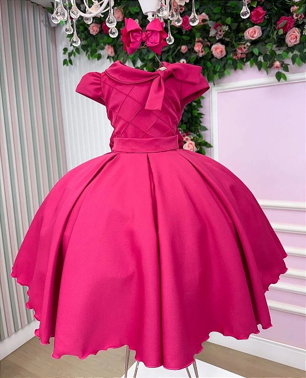 Vestido Infantil Festa Luxo Ravena Pink