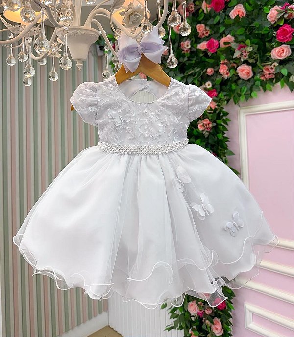 Vestido Jardim Encantado Branco Festa Infantil