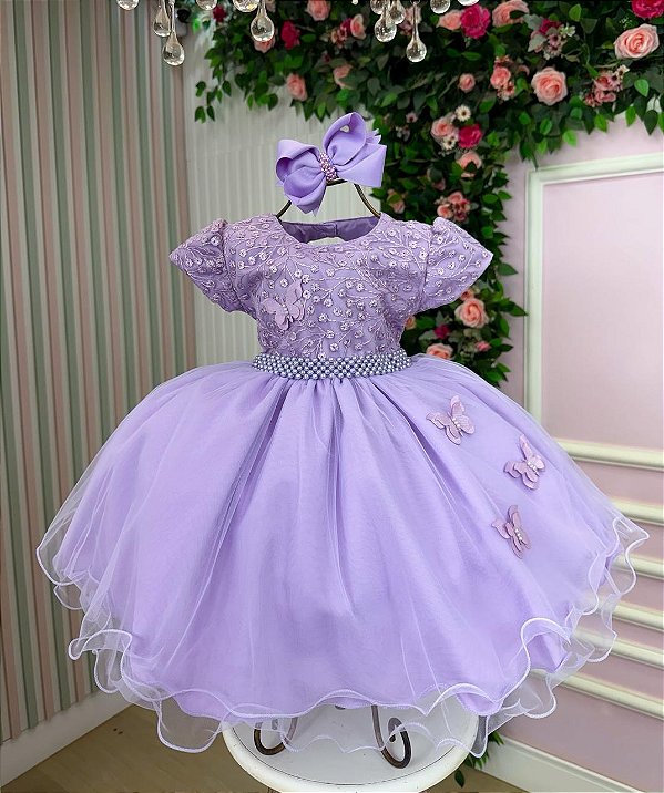 Vestido Lilas Jardim Encantado Festa Infantil