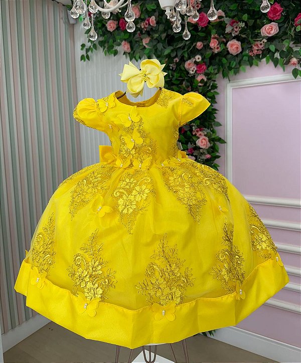 Vestido Jardim Encantado Amarelo Marcelina