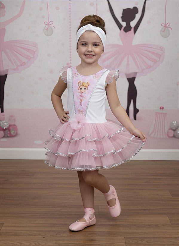 Fantasia Infantil da Bailarina Encantada Faixa Cabelo Festas
